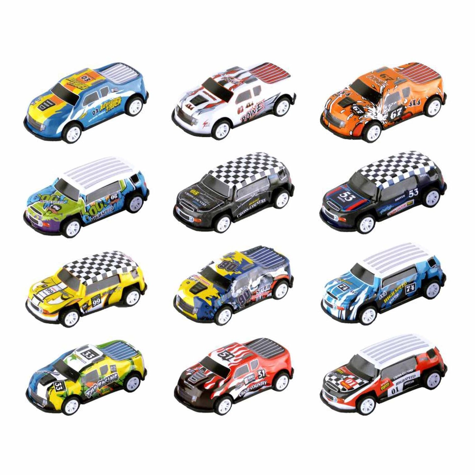 Vroom Vroom Pullback Graphic Car - 1:64 8pcs