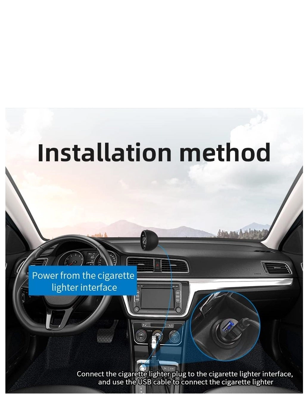Head Up Display (HUD) - Vehicle Speed Meter Black