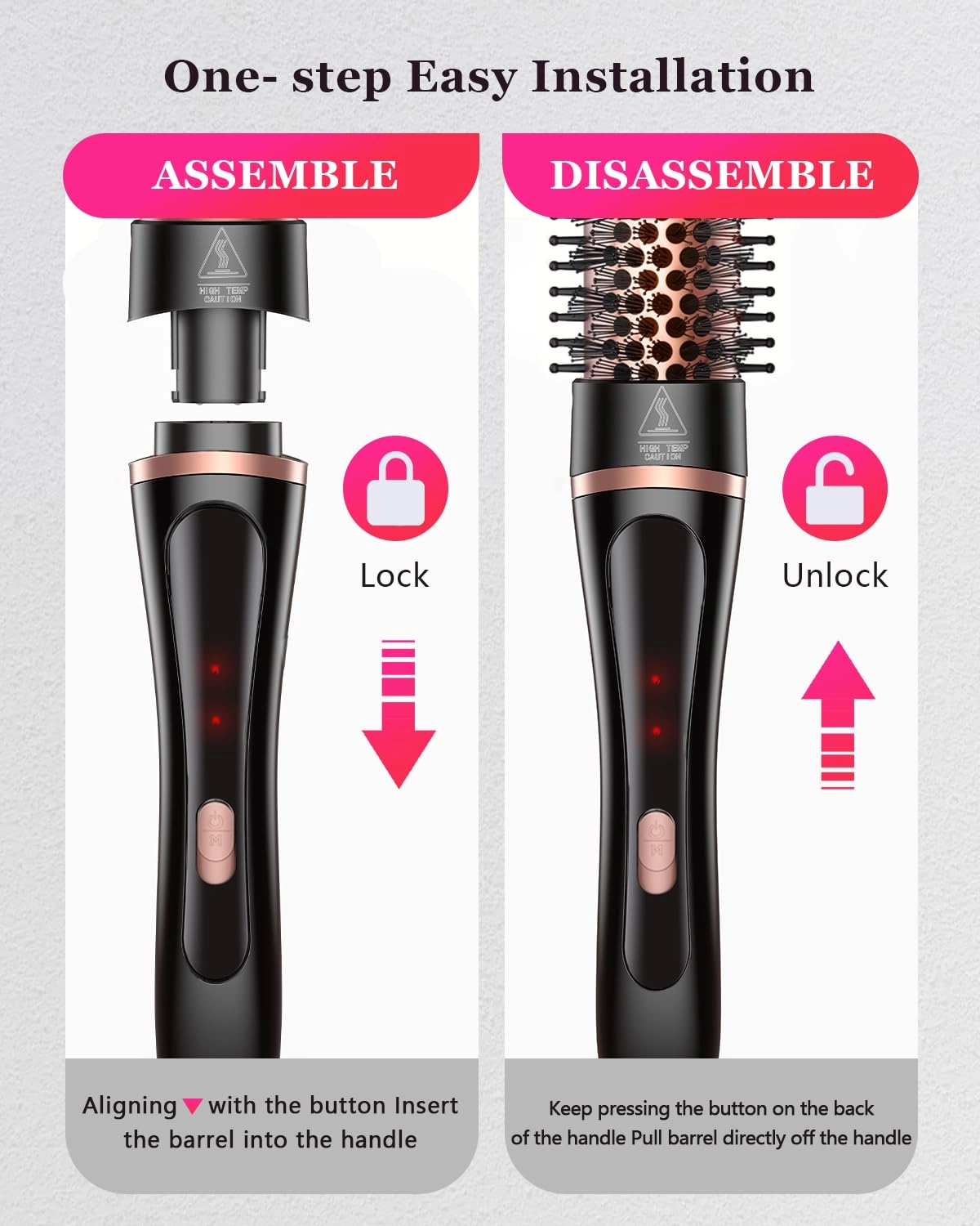 MN-C14A - 5-in-1 Thermal Brush 4 Interchangeable Ceramic Barrels