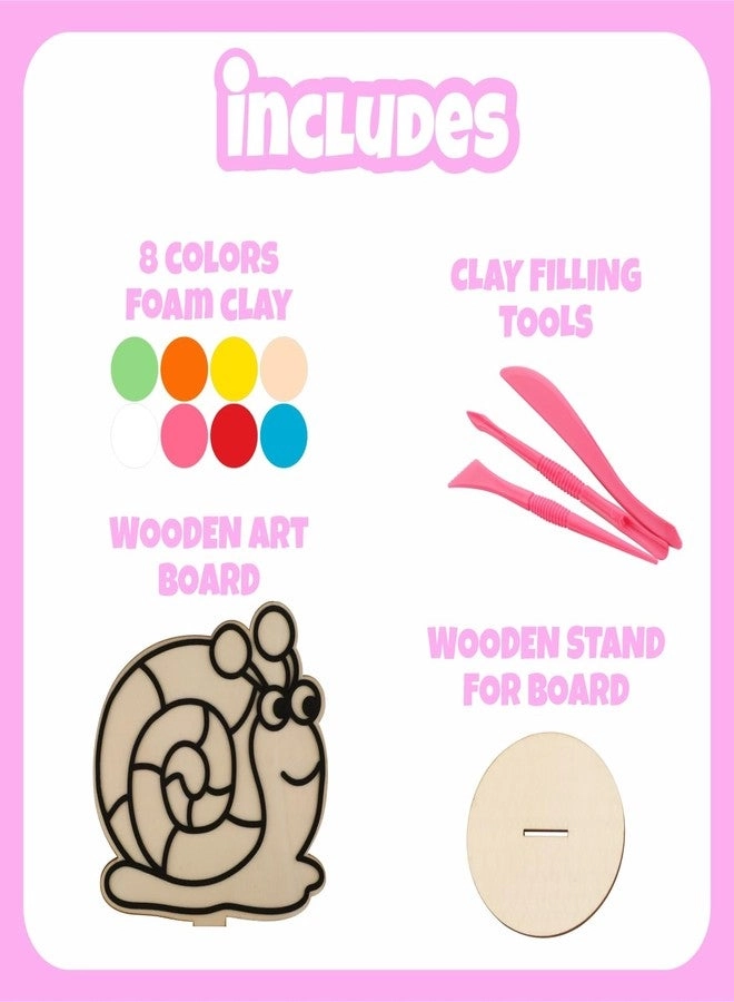 Wooden Rabbit, Honey Bee and Snail DIY Foam Clay Art Kit - 6+ years 3 pcs