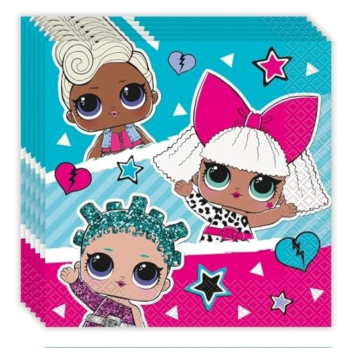 LOL Surprise Paper Napkins - Pack of 16 Birthday