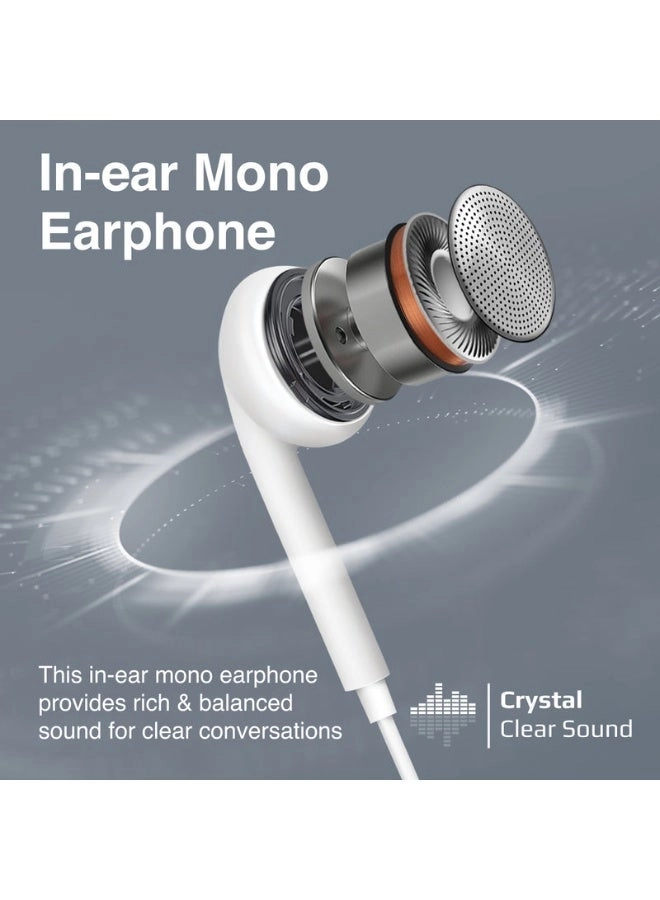 Ergonomic In-Ear USB-C Wired Mono Earphone