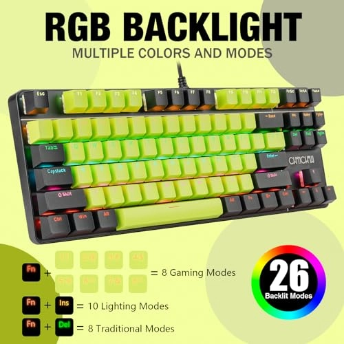 75% Mechanical Gaming Keyboard + Ergonomic Gaming Mouse - Wired