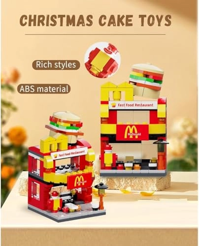 Mini City Shop Street View Building Blocks - 167pcs Fast Food Restaurant