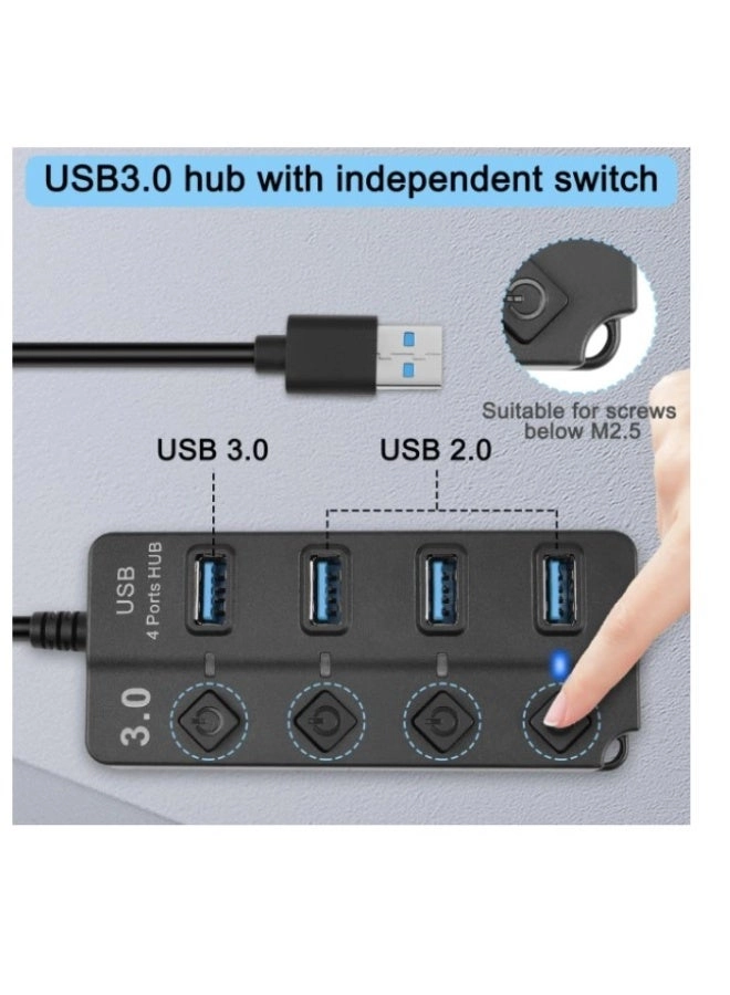 HI-U304 - USB 3.0 4 Port Individual Switches