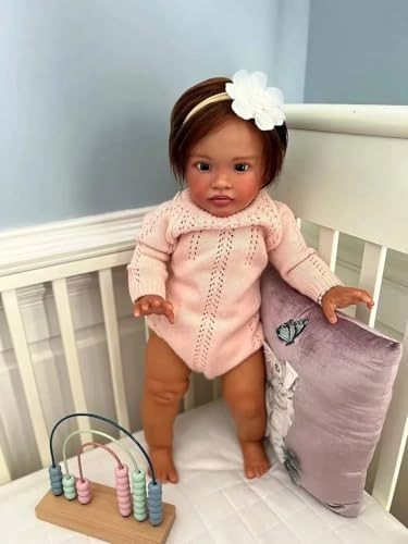 Pippa Reborn Baby Doll - 26 inch Cotton Vinyl Hand-rooted Curly Hair Ages 3+
