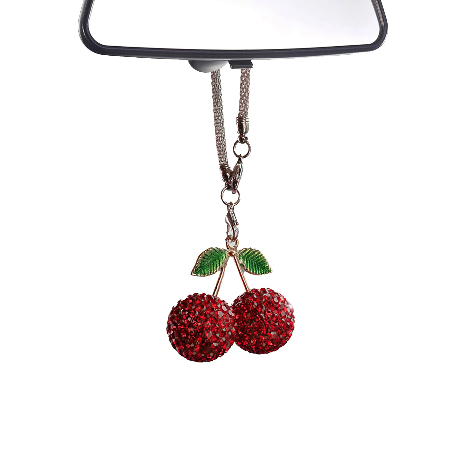 czdtq Cherry Car Hanging Ornament - red rhinestones Colorful