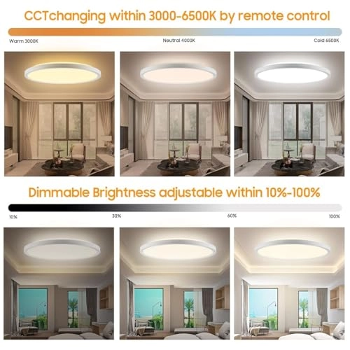 LED Ceiling Light - 3000-6500K Dimmable