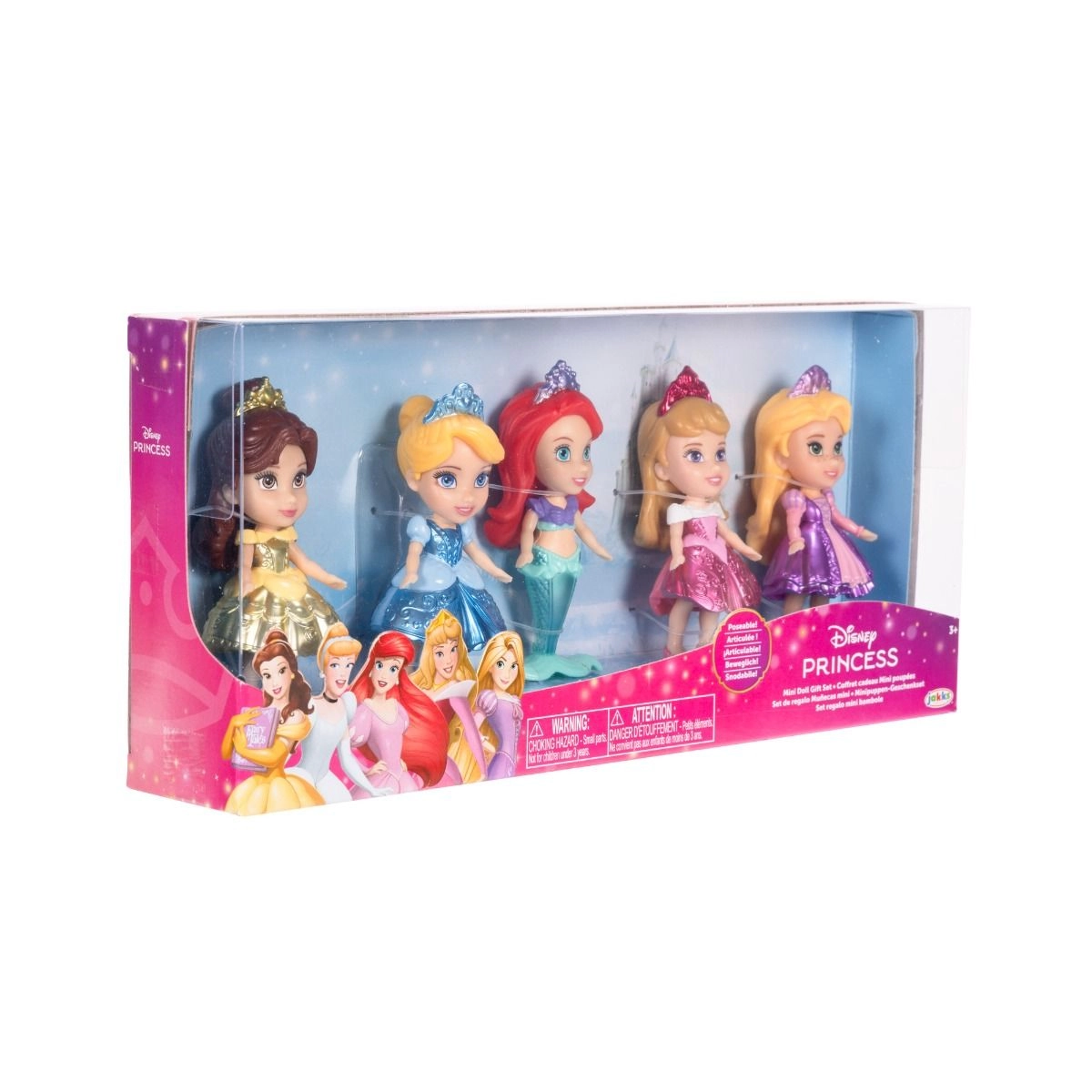 Belle Mini Toddler Doll + Cinderella Mini Toddler Doll + Rapunzel Mini Toddler Doll + Aurora Mini Toddler Doll + Ariel Mini Toddler Doll - 5-in-1 Ages 3+