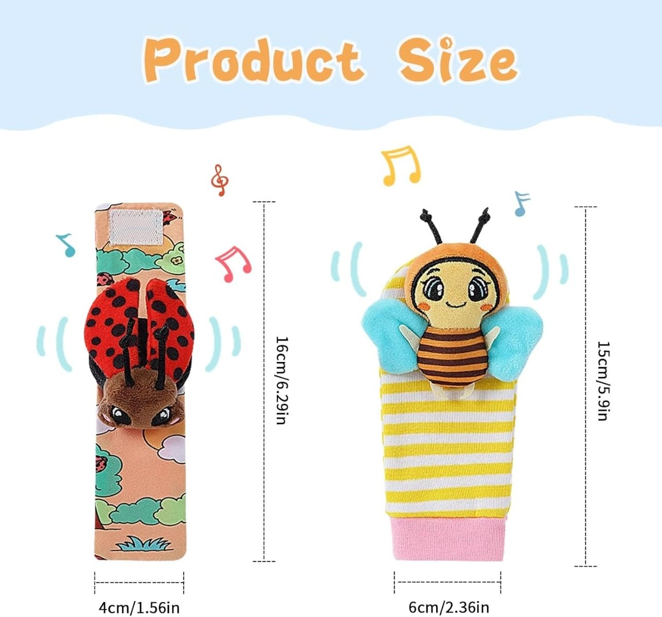 Wrist Rattle & Foot Finder Socks - 1+ Animal designs