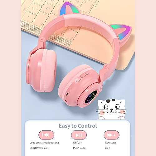 Wireless&Wired Foldable Headset Cat Ear Wireless Headset