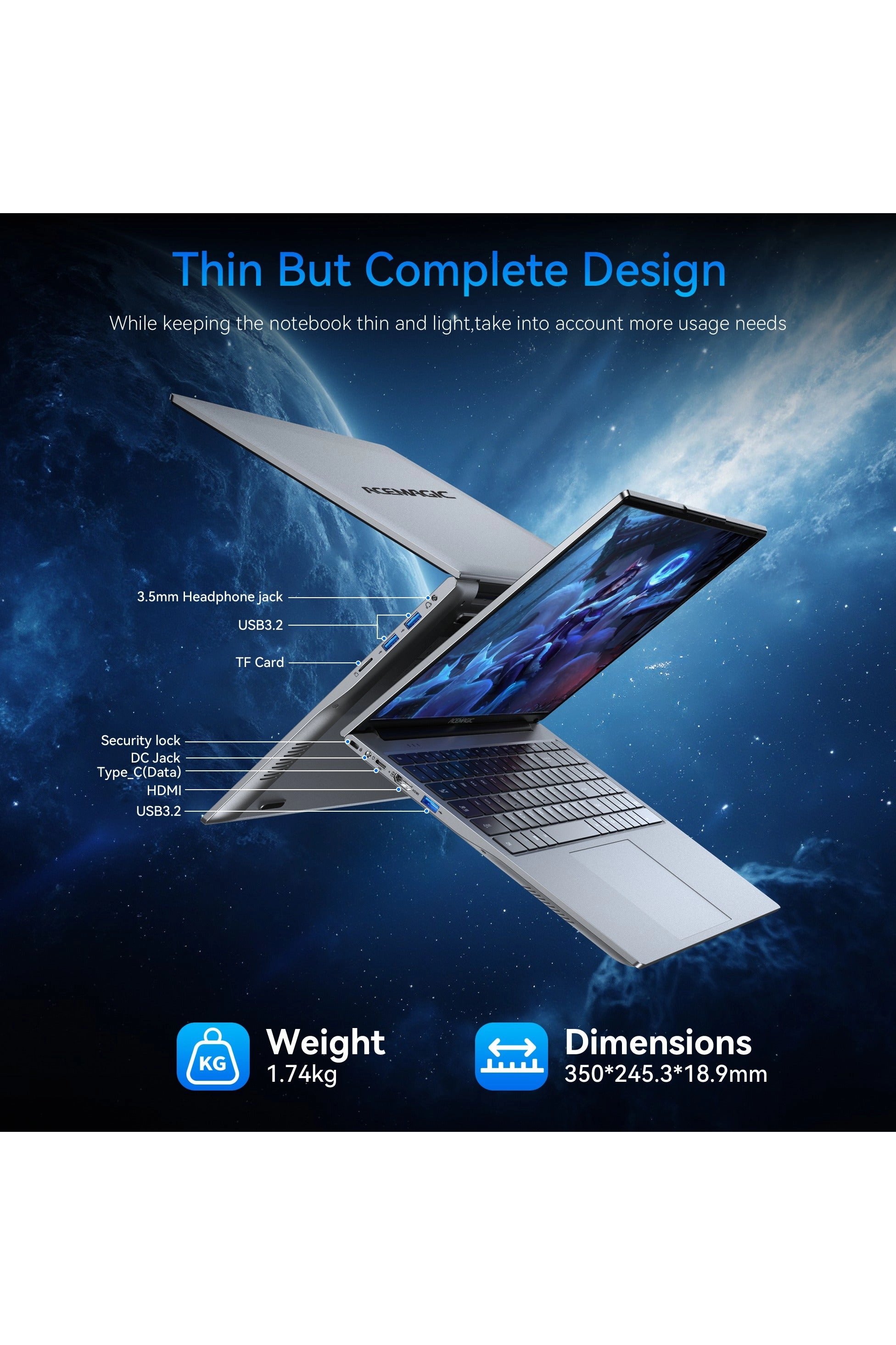 AX16 - 16'' N97 16GB SODIMM 512GB SSD