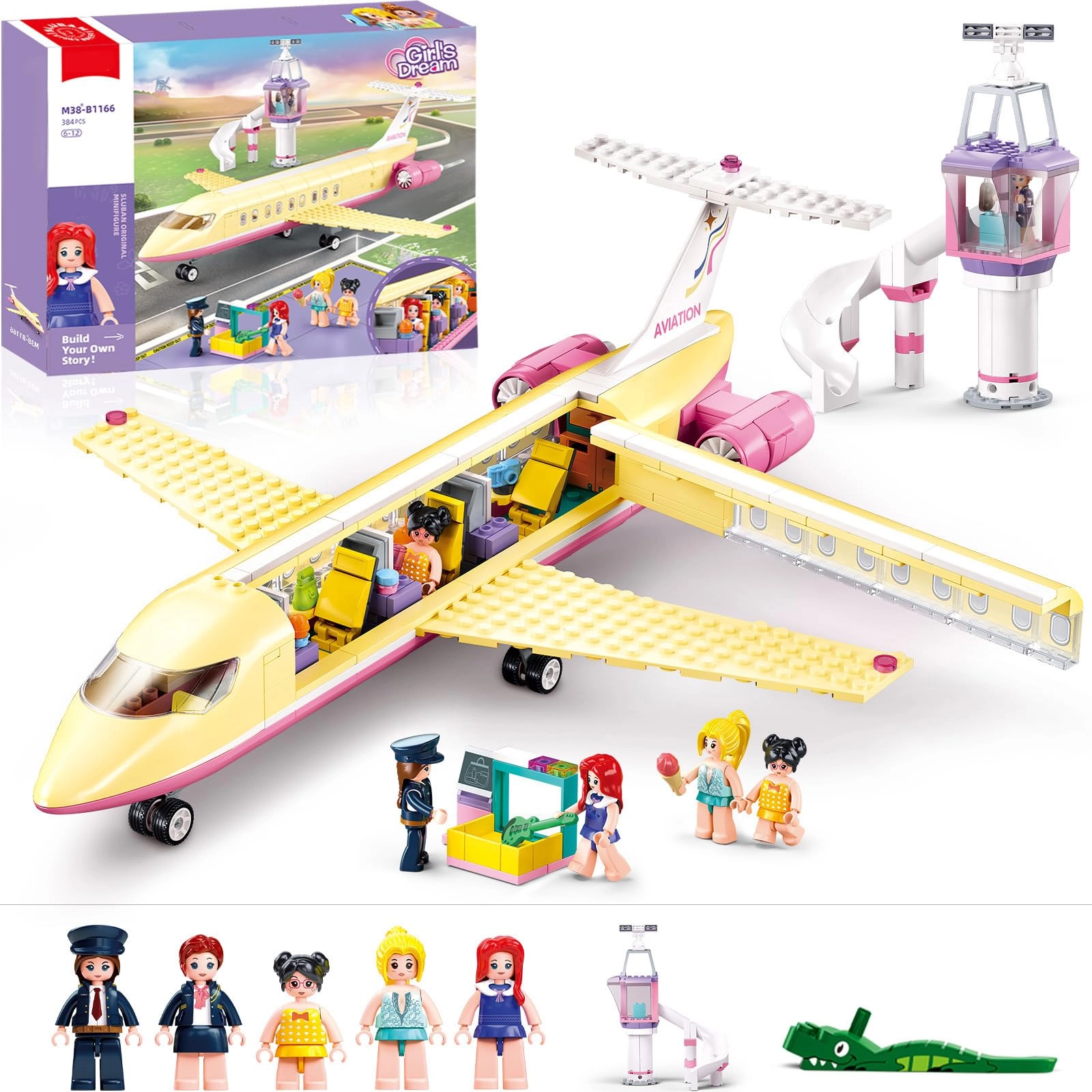 Sluban Airplane Building Set (00415) - 6+ Airport Plane Kit