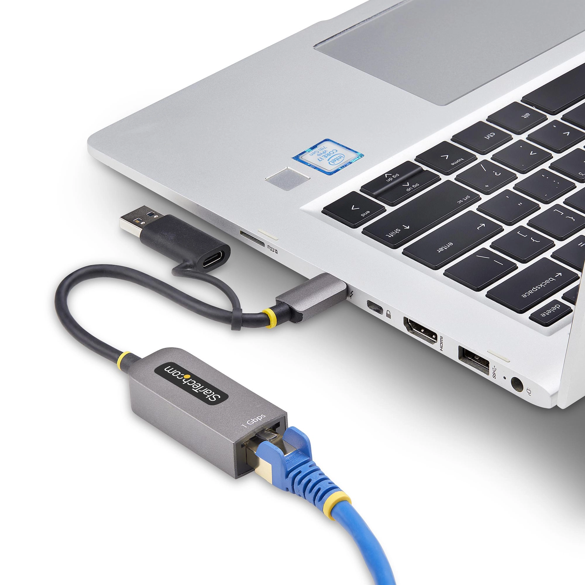 USB C to Dual Port Gigabit Ethernet Adapter - USB C