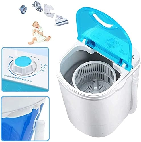 AADECOR Portable Washing hine, Ultrasound Folding Fully Automatic Laundry hine, Turbine Washer, Low Noise, Mini,Place it anywhere, store easily, blue,pink,Blue