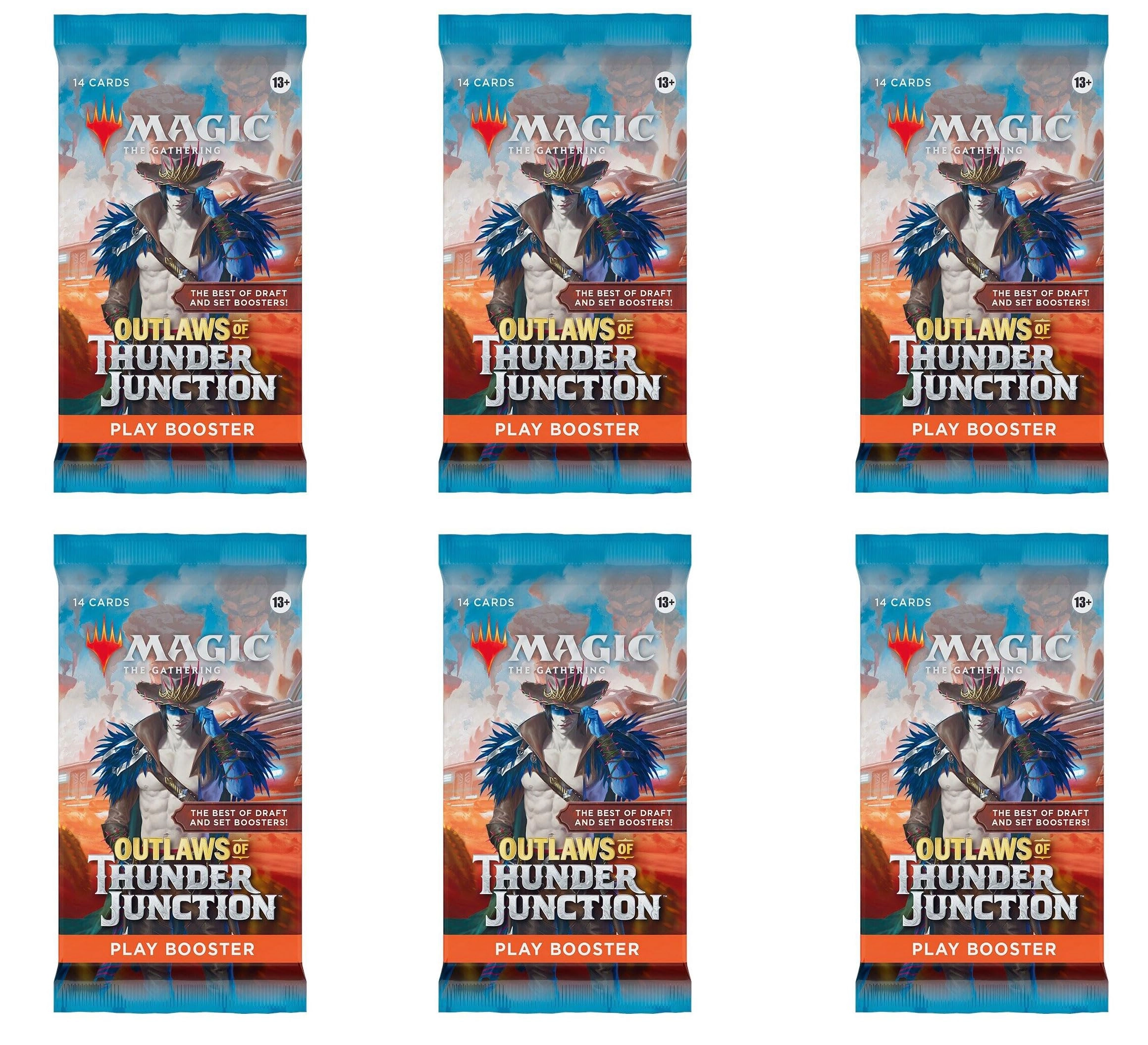 C&E Magic The Gathering Play Booster Pack Outlaws of Thunder Junction - 6pcs