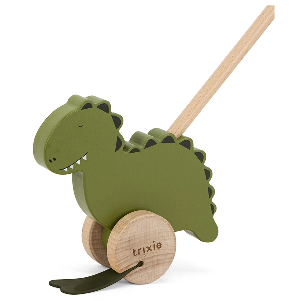 Wooden Push Along Toy - Mr. Dino