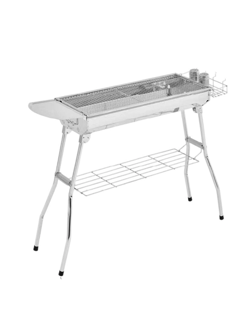 Portable Stainless Steel BBQ Grill - charcoal