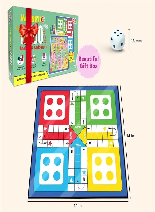 Ludo - Foldable + Snakes & Ladders - Magnetic