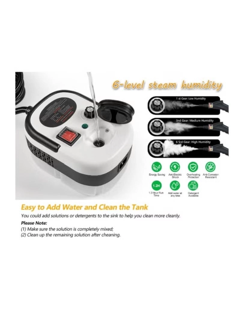 High-Pressure Steam Cleaner - Multi-Purpose Multiple Brush Attachments