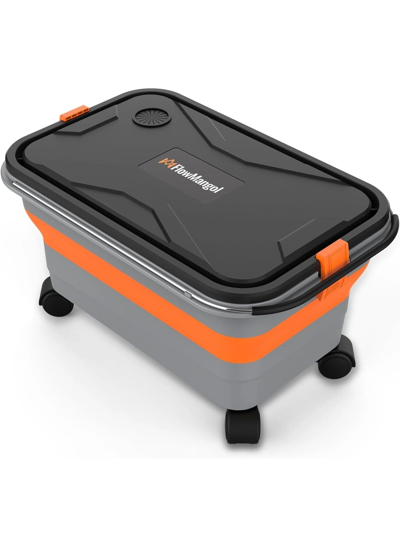 Collapsible 5.5 Gallon Bucket - Foldable Wheels & Handle