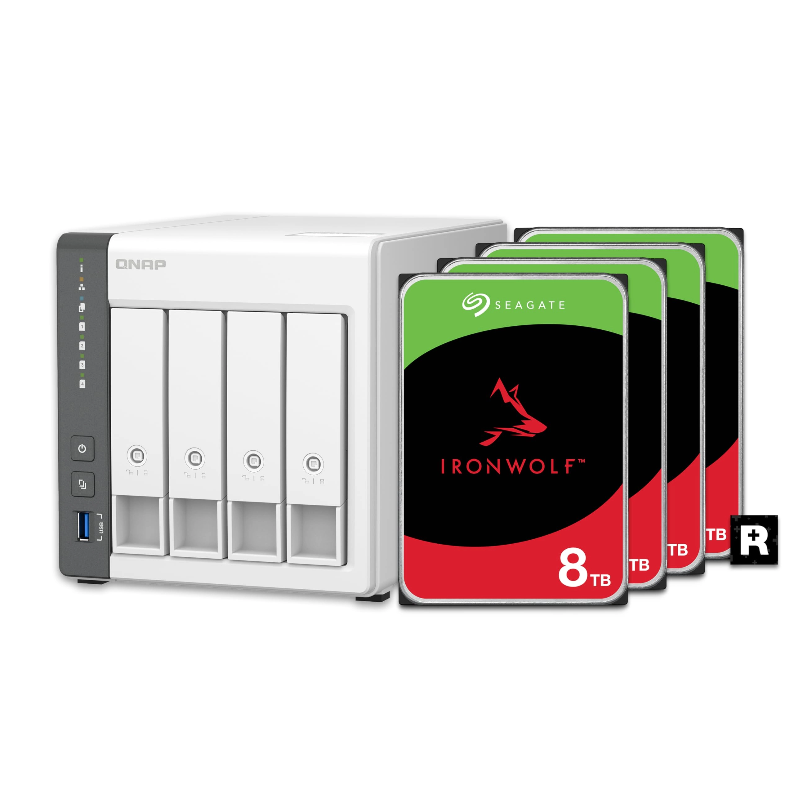 QNAP TS-433 4-Bay 24TB - Seagate IronWolf Drives Bundle