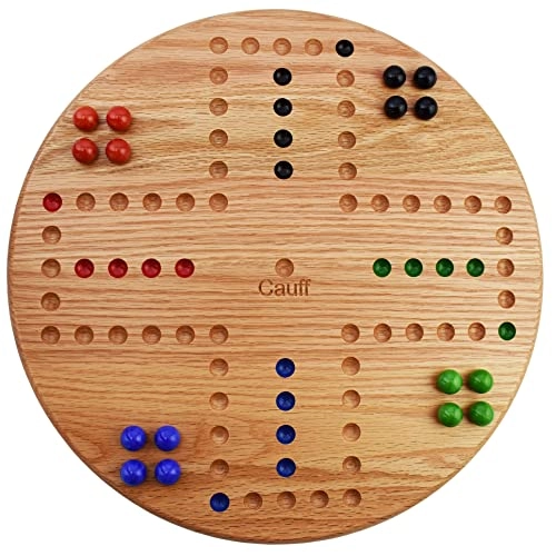 Marble Game - Solid Oak Wood Hand Painted Holes