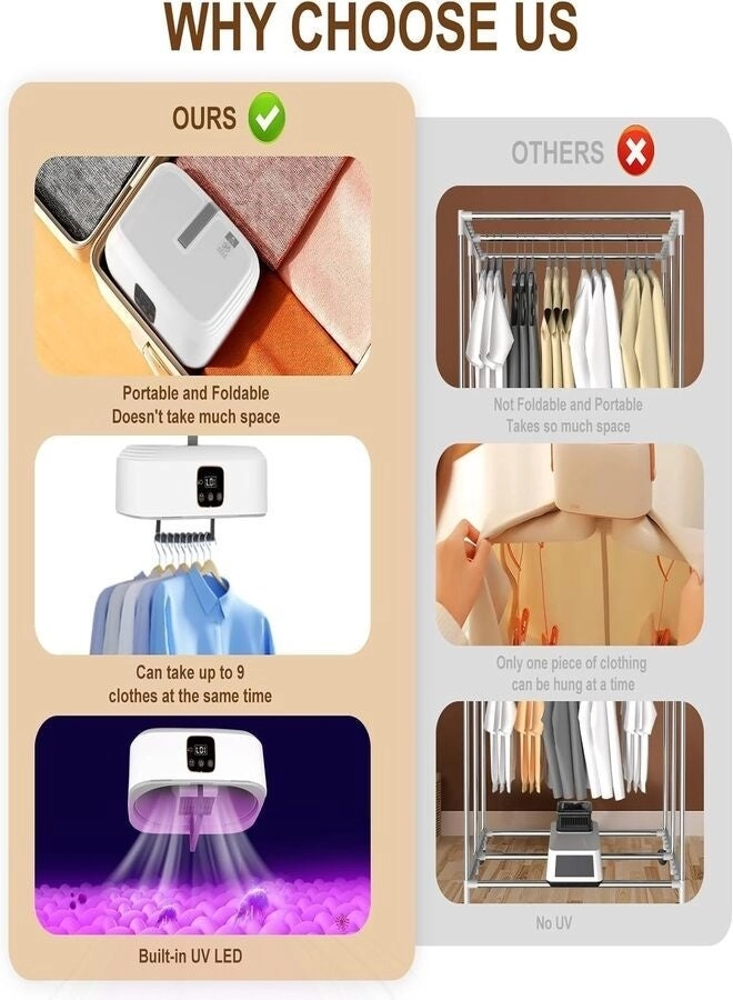 Portable Clothes Dryer - Foldable Remote Control Fast Drying