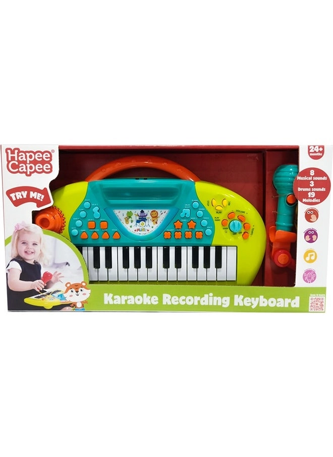Hapee Capee Karaoke Recording Keyboard - 19 demo melodies 24+ months