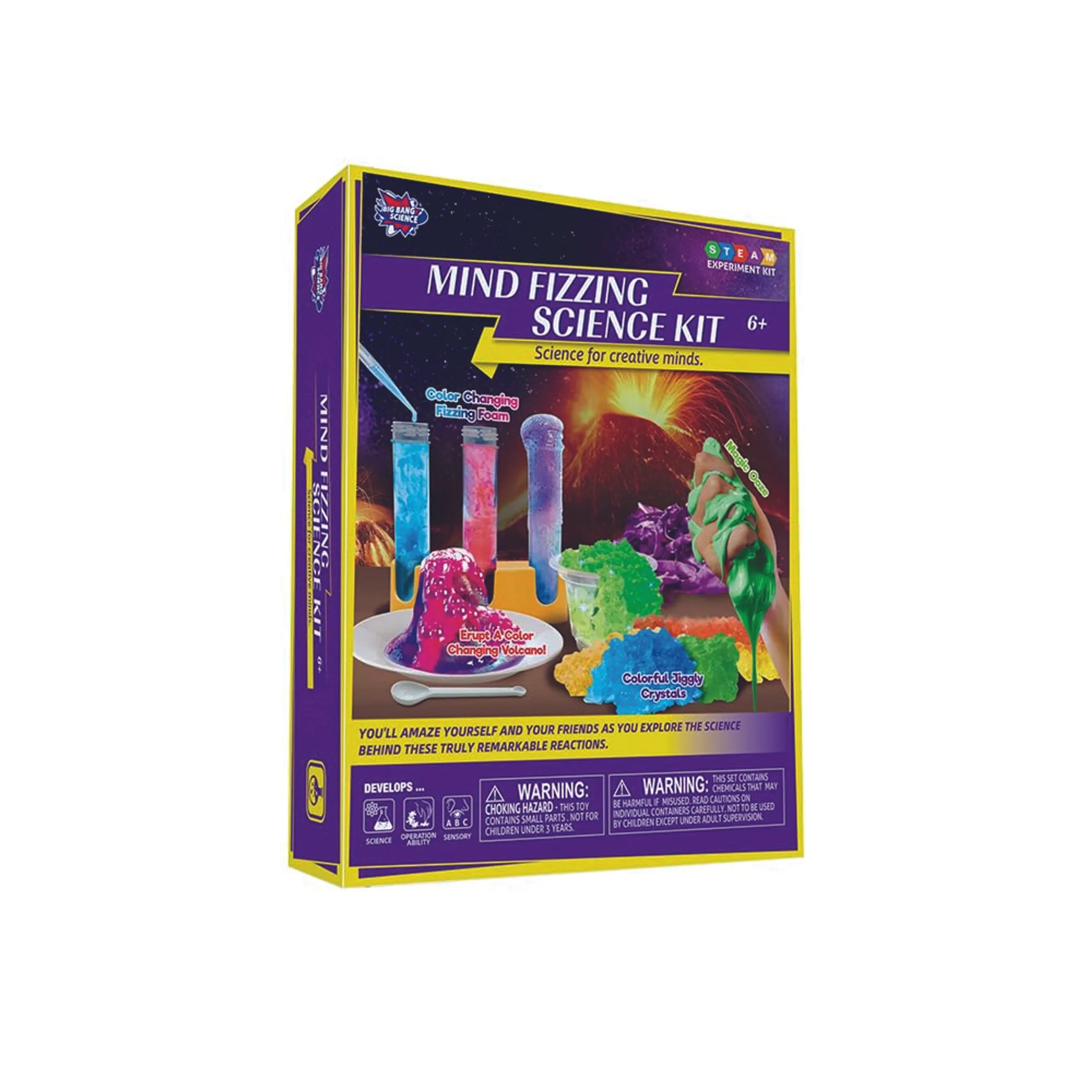 BrainGiggles Mind Fizzing Science Experiment Kit - 6 years+ 19 pieces
