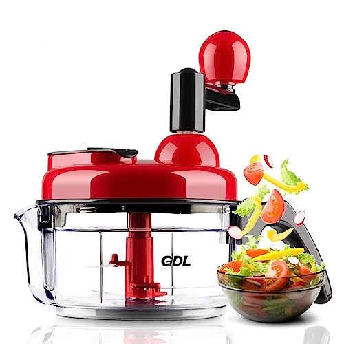 Hand crank food processor - 1.5L 3-blade
