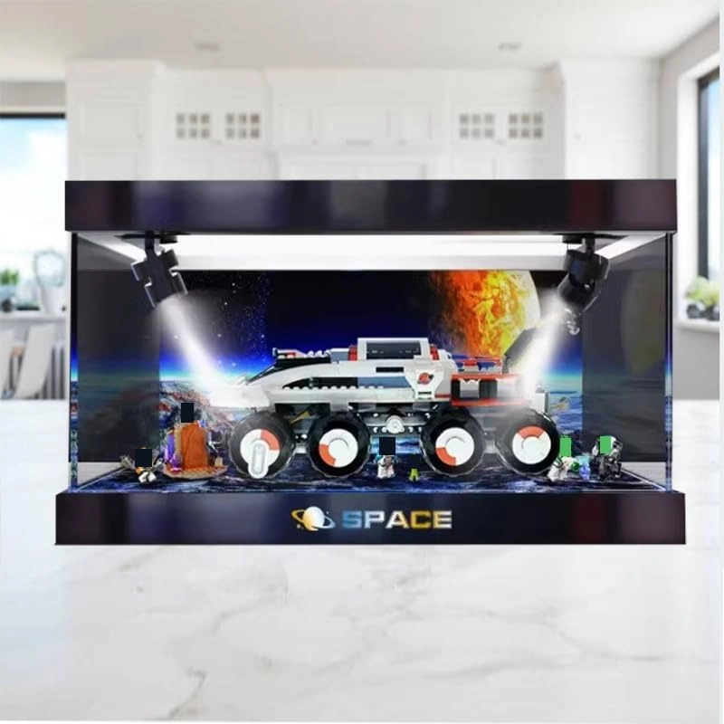 Lego City Display Case (60432) - Clear Acrylic Wood Bottom+background