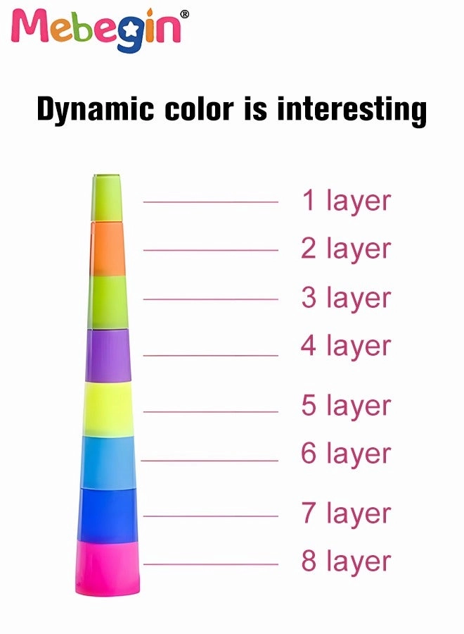 Ring Toss Game Set - 3+ Years 1 Pcs Stacking Cups, 8 Pcs Rings