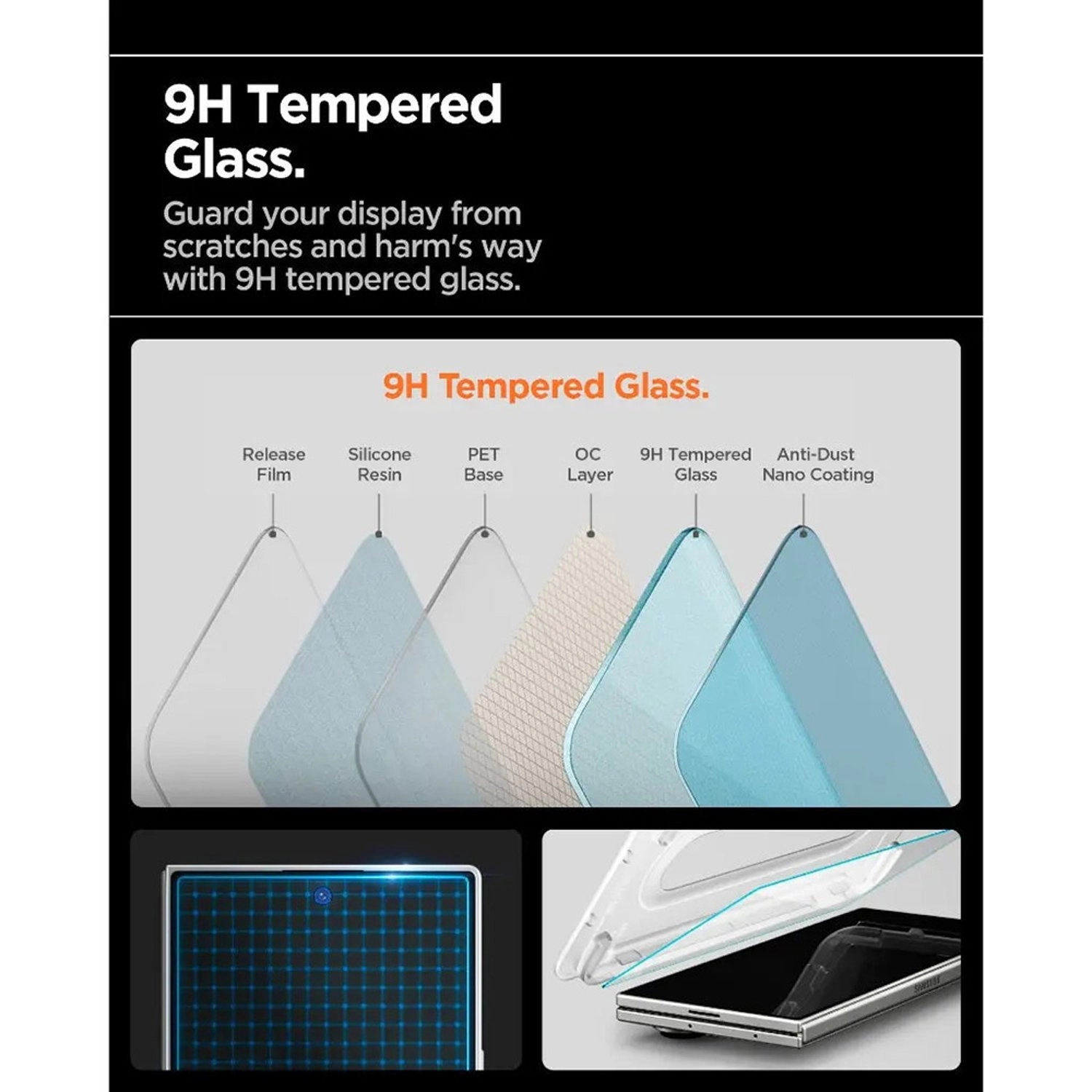 Clear Tempered Glass Screen Protector for Galaxy Z Fold7 (2-Pack)