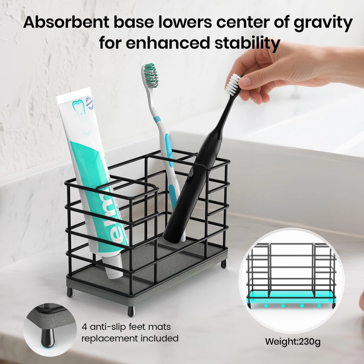Toothbrush Holder - Bathroom Countertop 5