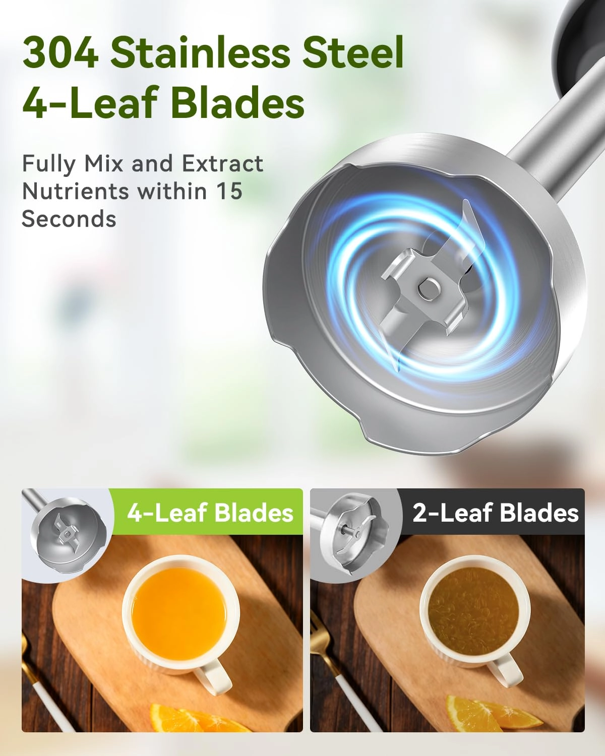 Immersion Blender Handheld 5 in 1 - 12 Speed Chopper & Whisk