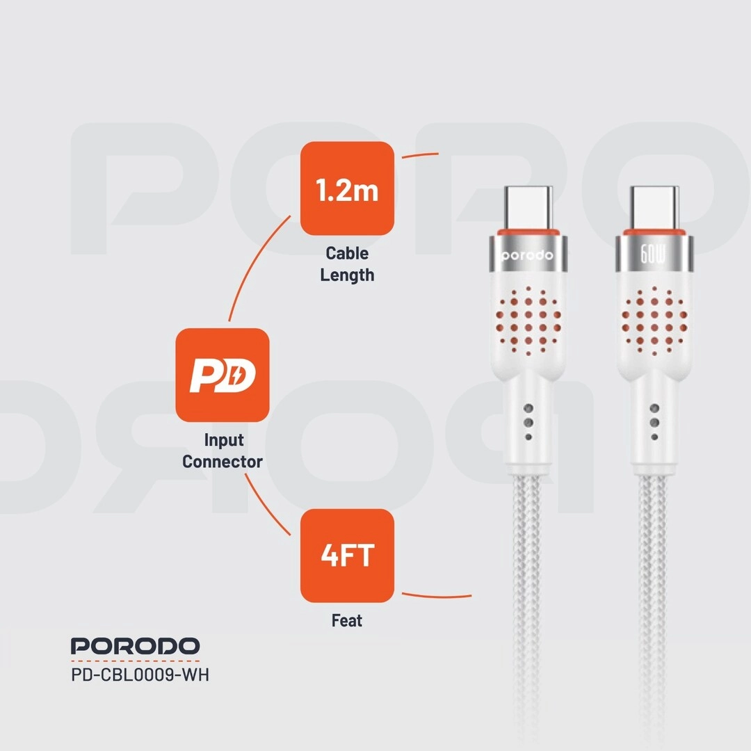 Charge Cable 60W Type-C to Type-C 1.2m Braided
