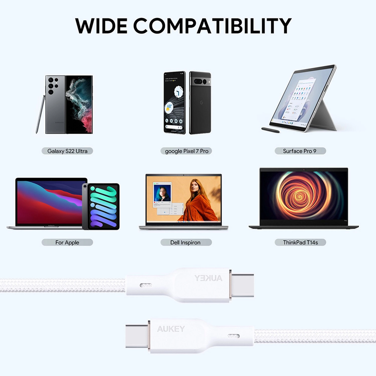 USB-C to USB-C Cable 100W USB-C to USB-C 1m