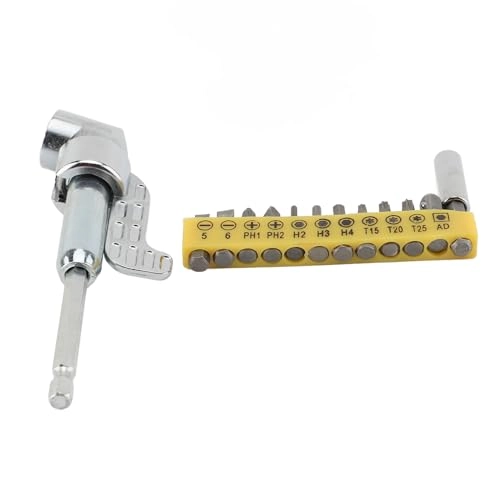 105 Degree Right Angle Drill Adapter - 12 Bits Zinc Alloy