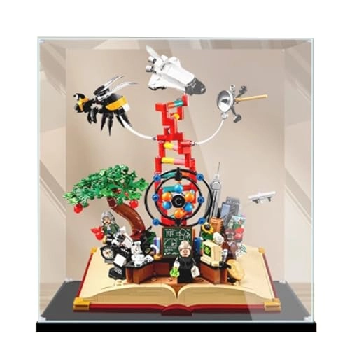 Acrylic Transparent Collectible Display Case for LEGO 21355 Knowledge is Power Block Model - 3mm thickness