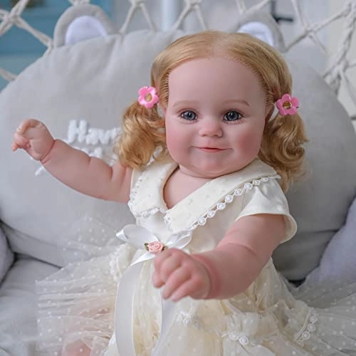 Maddie Reborn Baby Doll - 50 cm Silicone Vinyl Blonde Roots Hair