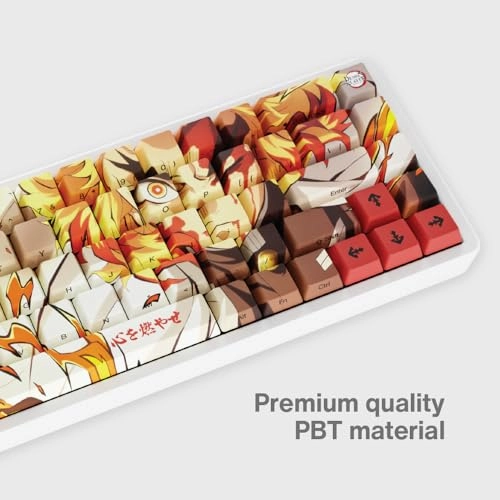 Demon Slayer Kimetsu No Yaiba Kyojuro Rengoku Keycaps - US Layout Wired
