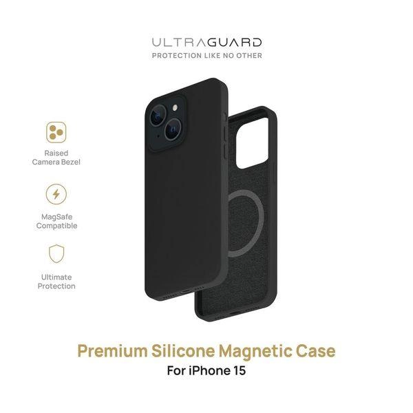 ULTRAGUARD Premium Silicone Magnetic Case for Iphone 15 Black