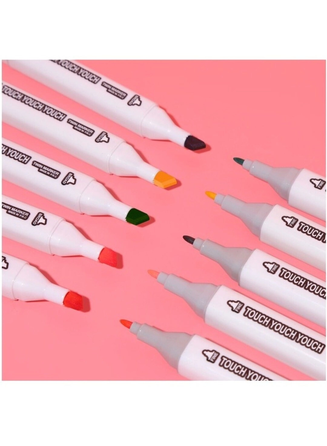 Double-Headed Soft Oily Marker Set - 60 Colors Fine and broad tips