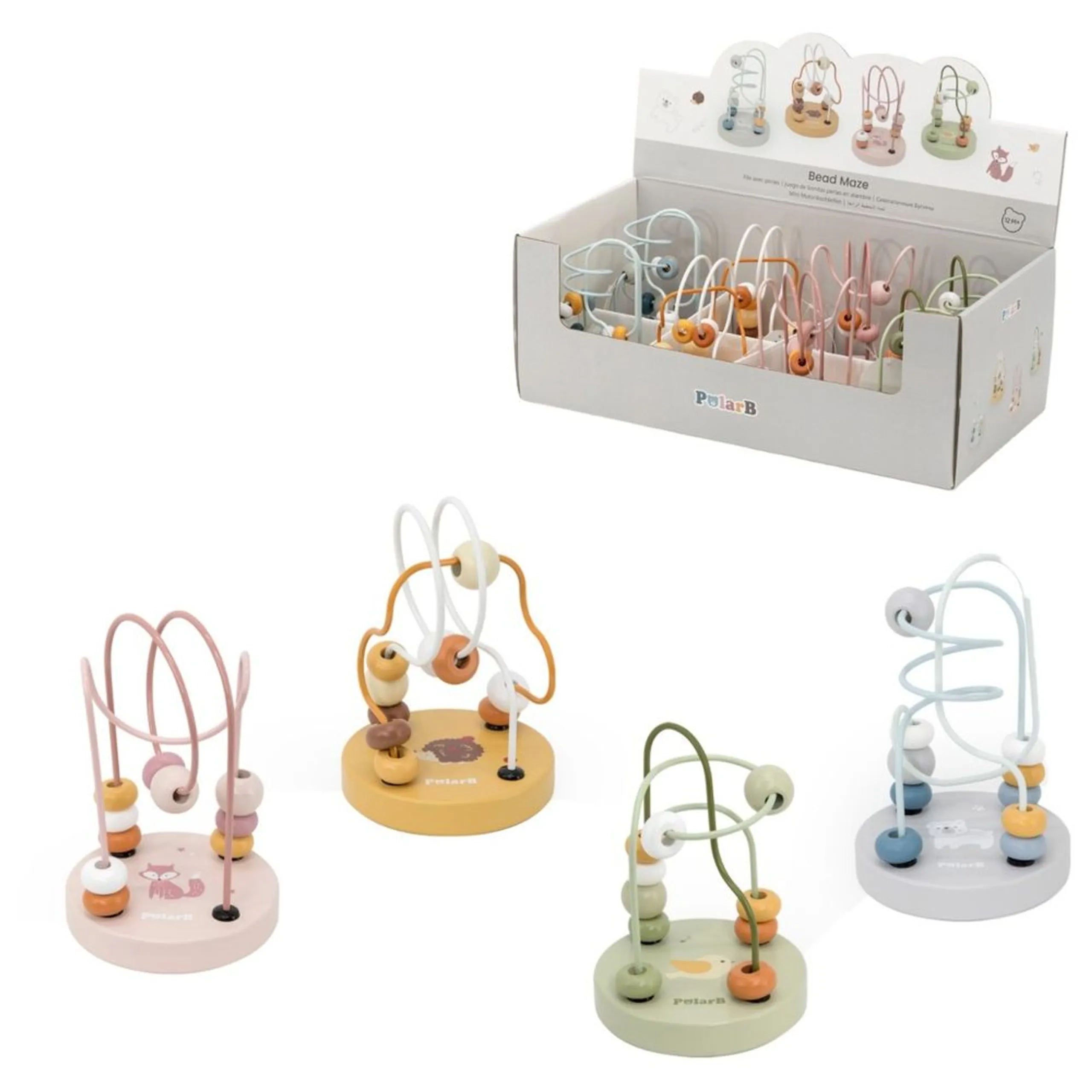 PolarB Wooden Bead Maze - 12 months+ 10 pieces