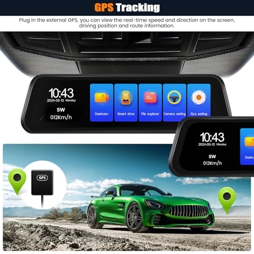 9.66 Inch Mirror Dashcam - 4K 25FPS