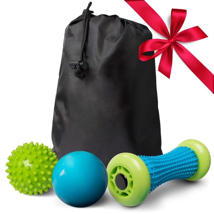 Livin' Well Foot Massager + Massage Ball + Back Massager + Muscle Roller + Handheld Massager + Carry Bag