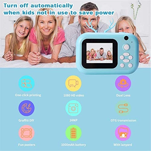 Children Instant Print Camera - 12MP 1080P 32GB