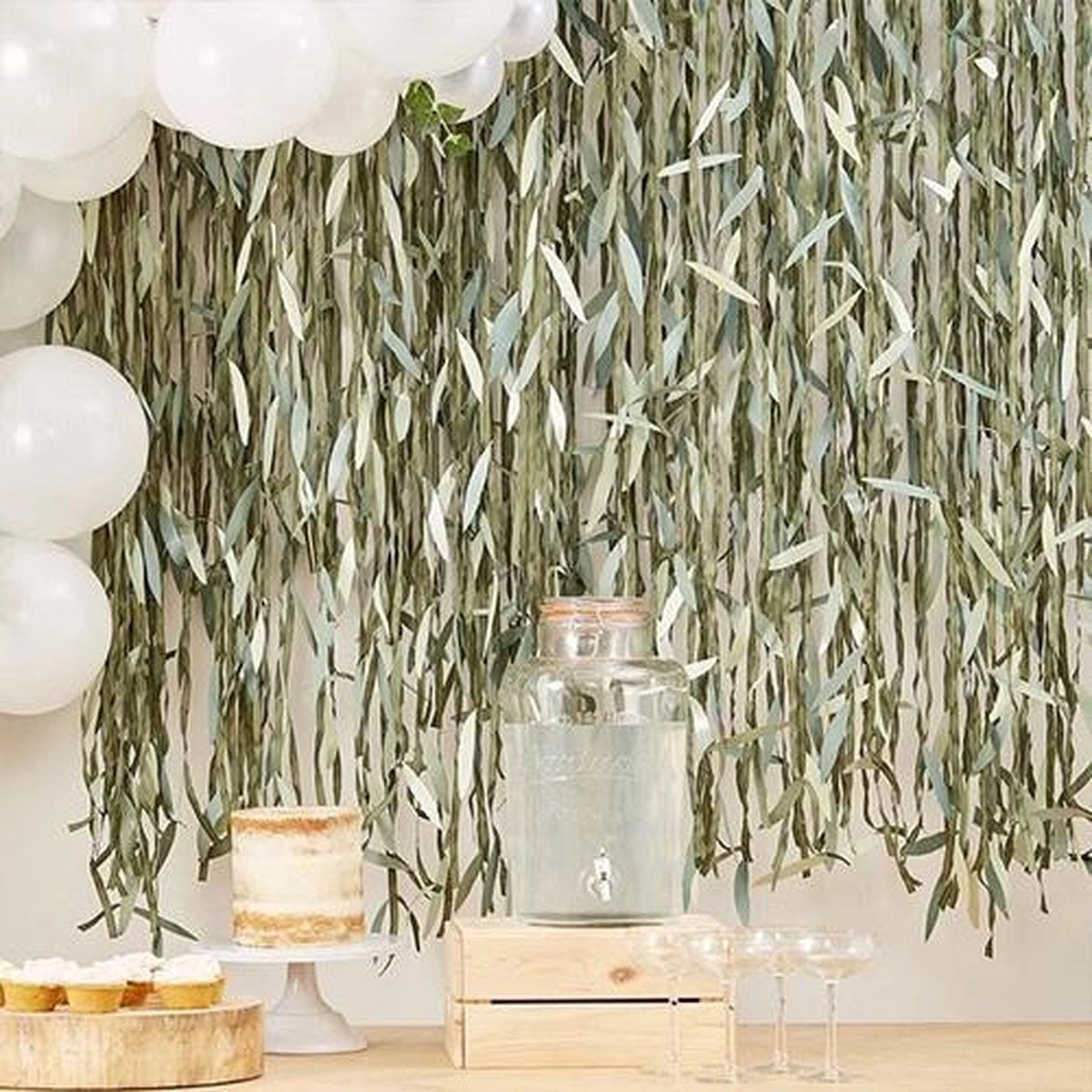 Party Zone Willow Leaf Foliage Backdrop - 36