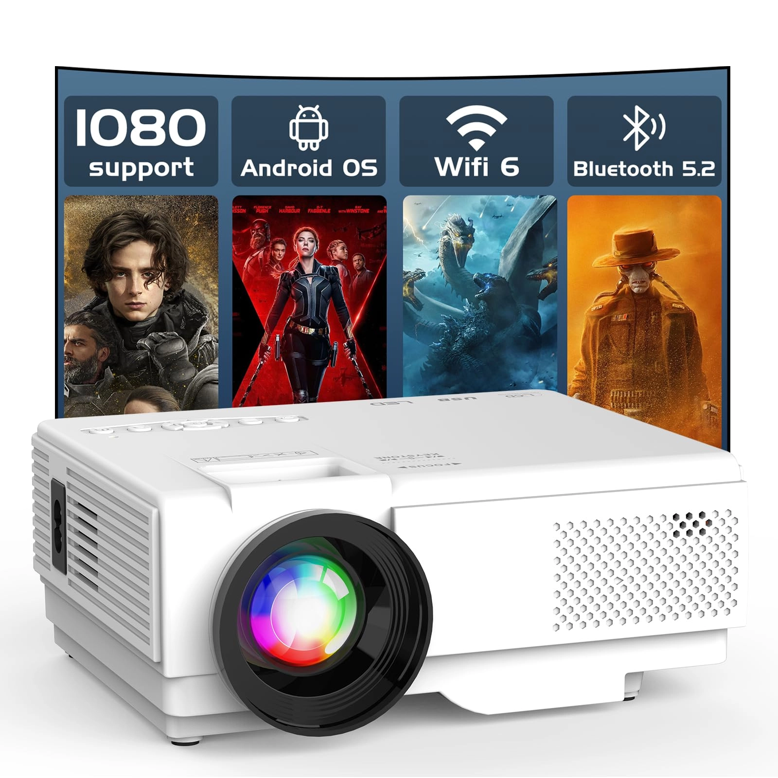 Mini Projektor - 10,000 lumens 1920 x 1080 Pixels